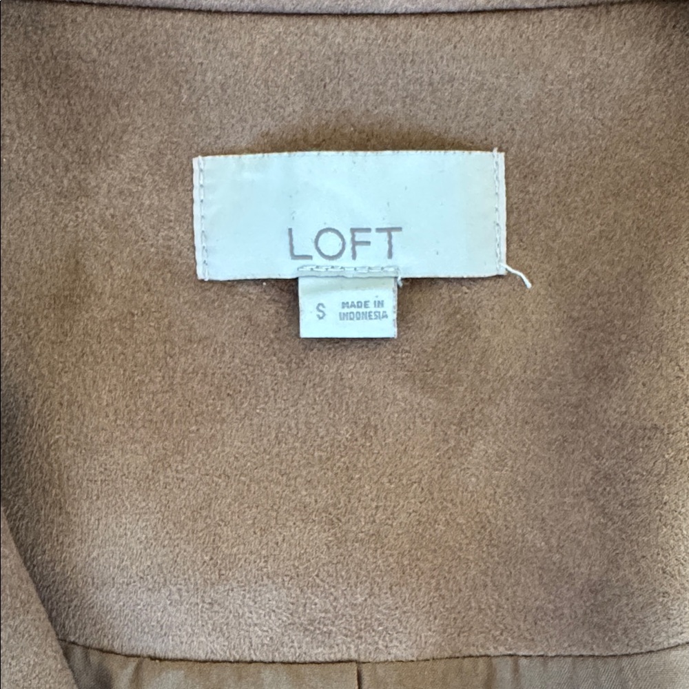 LOFT Faux Suede Motorcycle Jacket. Size Small. Barely worn. - Picture 2 of 4